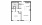 Sunflower - 1 bedroom floorplan layout with 1 bath and 765 square feet.