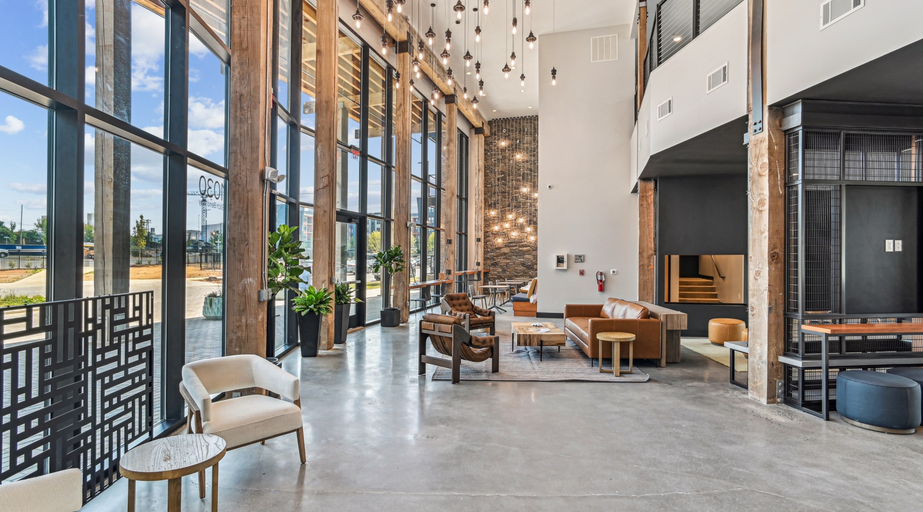 Lobby picture with windows and seating